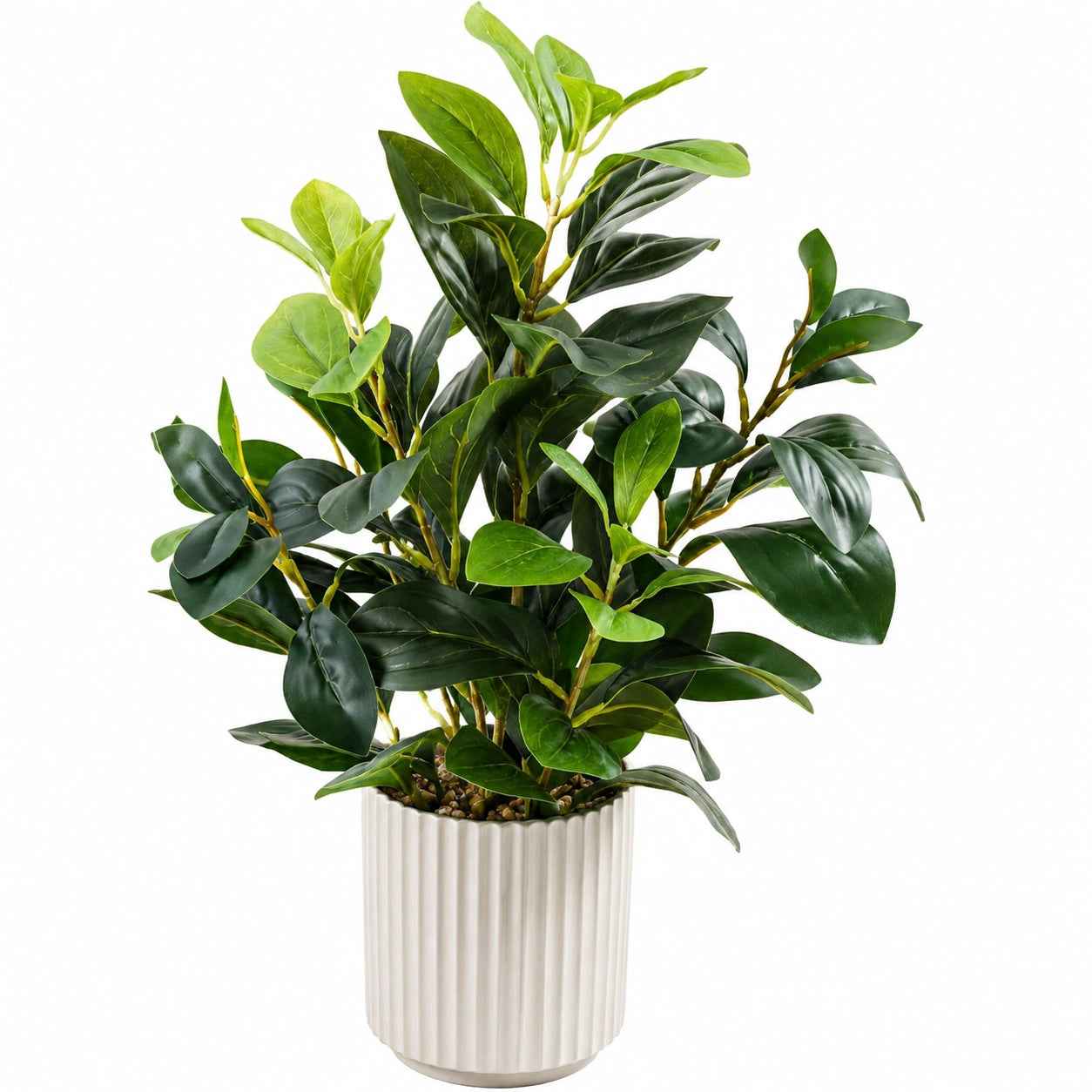 Plante artificielle verte avec pot en céramique, 80 cm