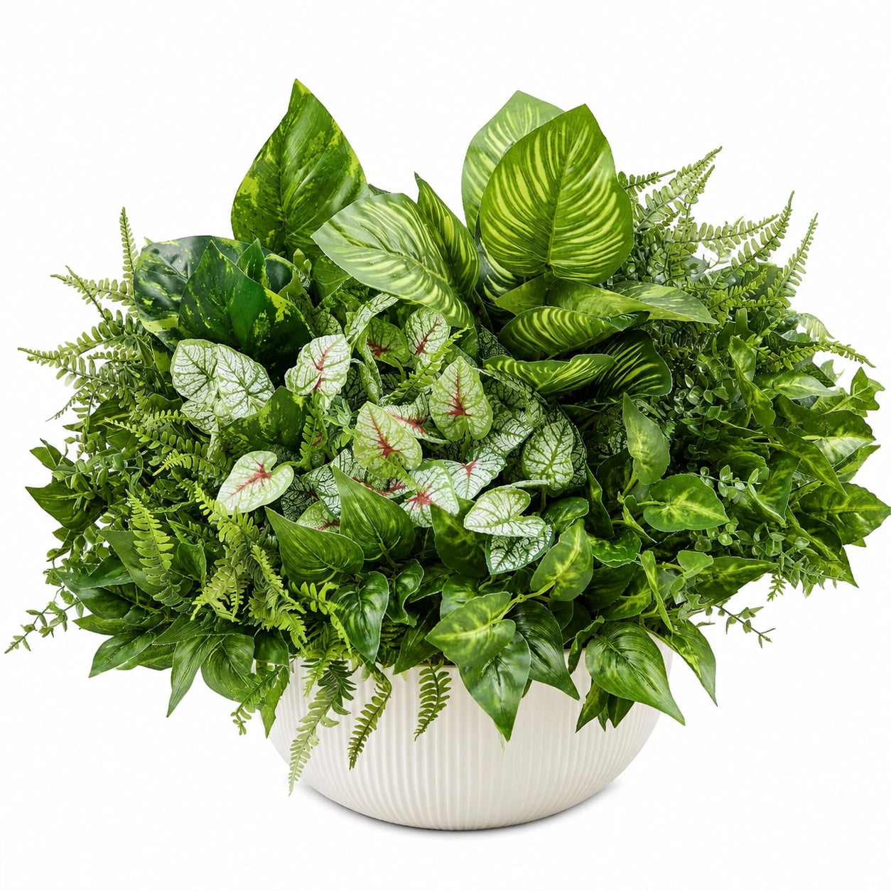Plante artificielle en pot avec feuillage varié vert 40 cm