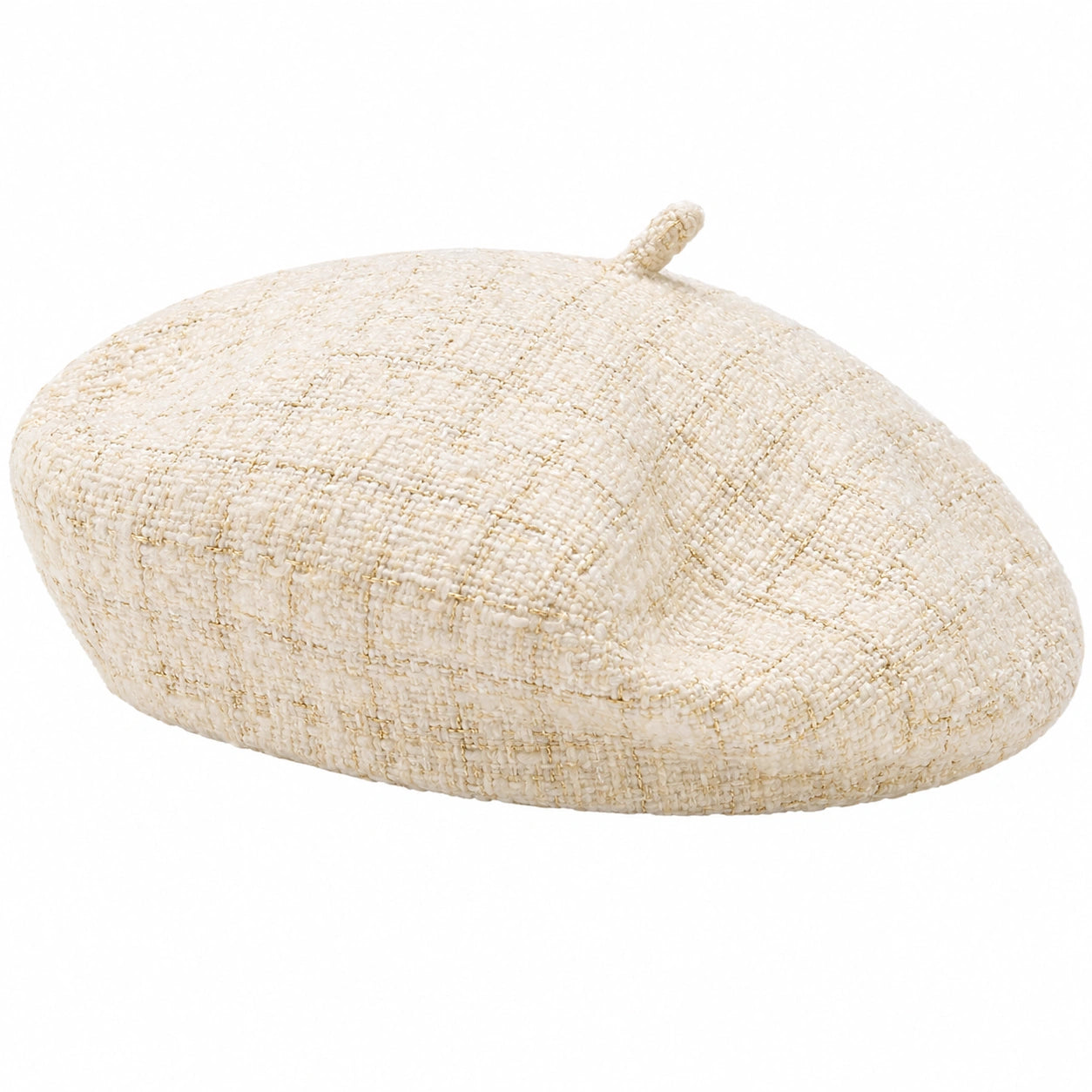 Béret classique texturé beige