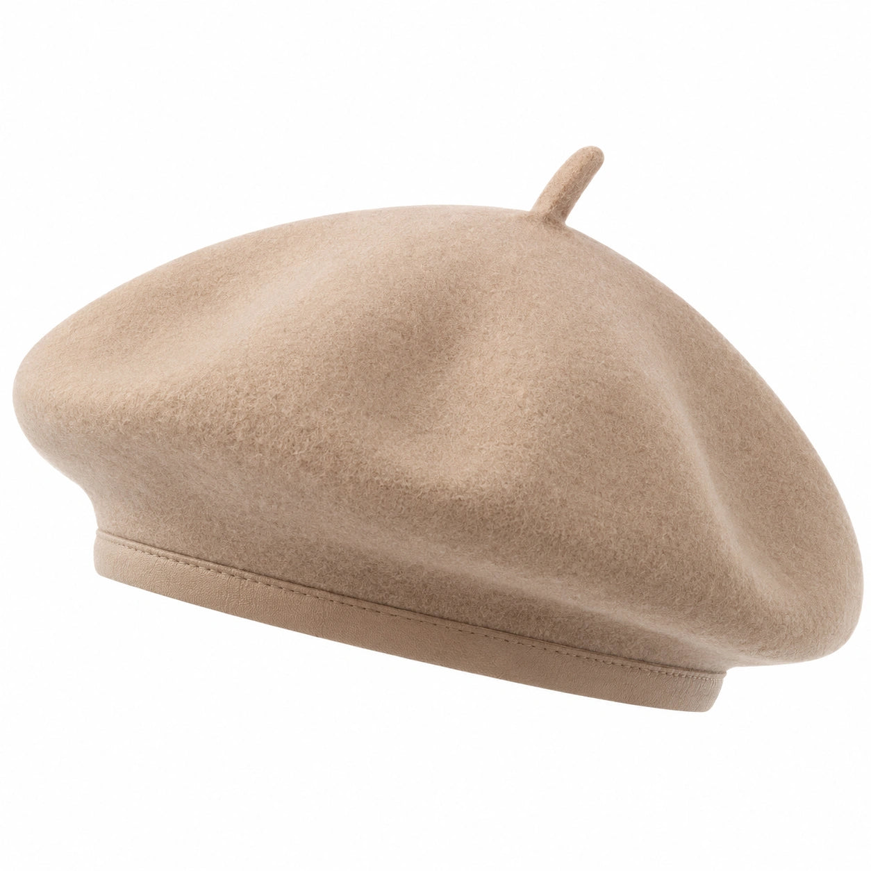 Béret classique en laine beige
