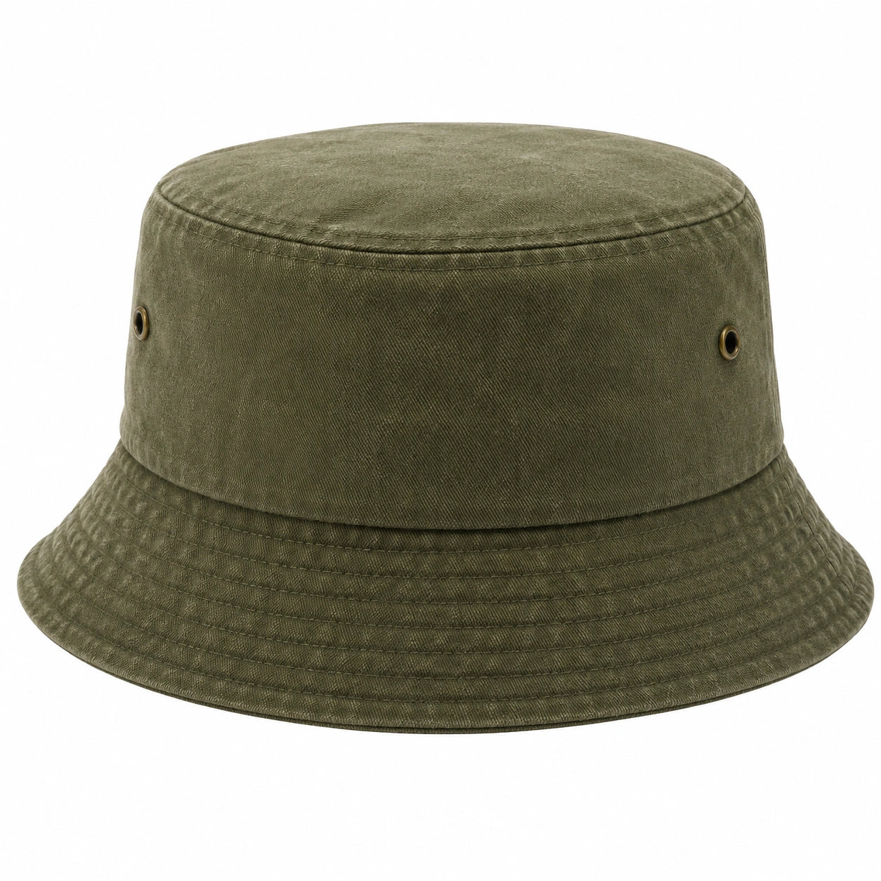 Chapeau bob kaki unisexe avec œillets d'aération