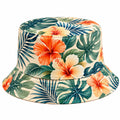 Chapeau bob motif tropical fleurs orange