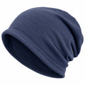 Bonnet en tricot bleu marine unisexe
