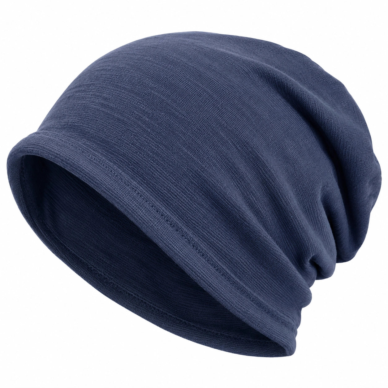 Bonnet en tricot bleu marine unisexe