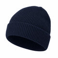Bonnet côtelé bleu marine unisexe