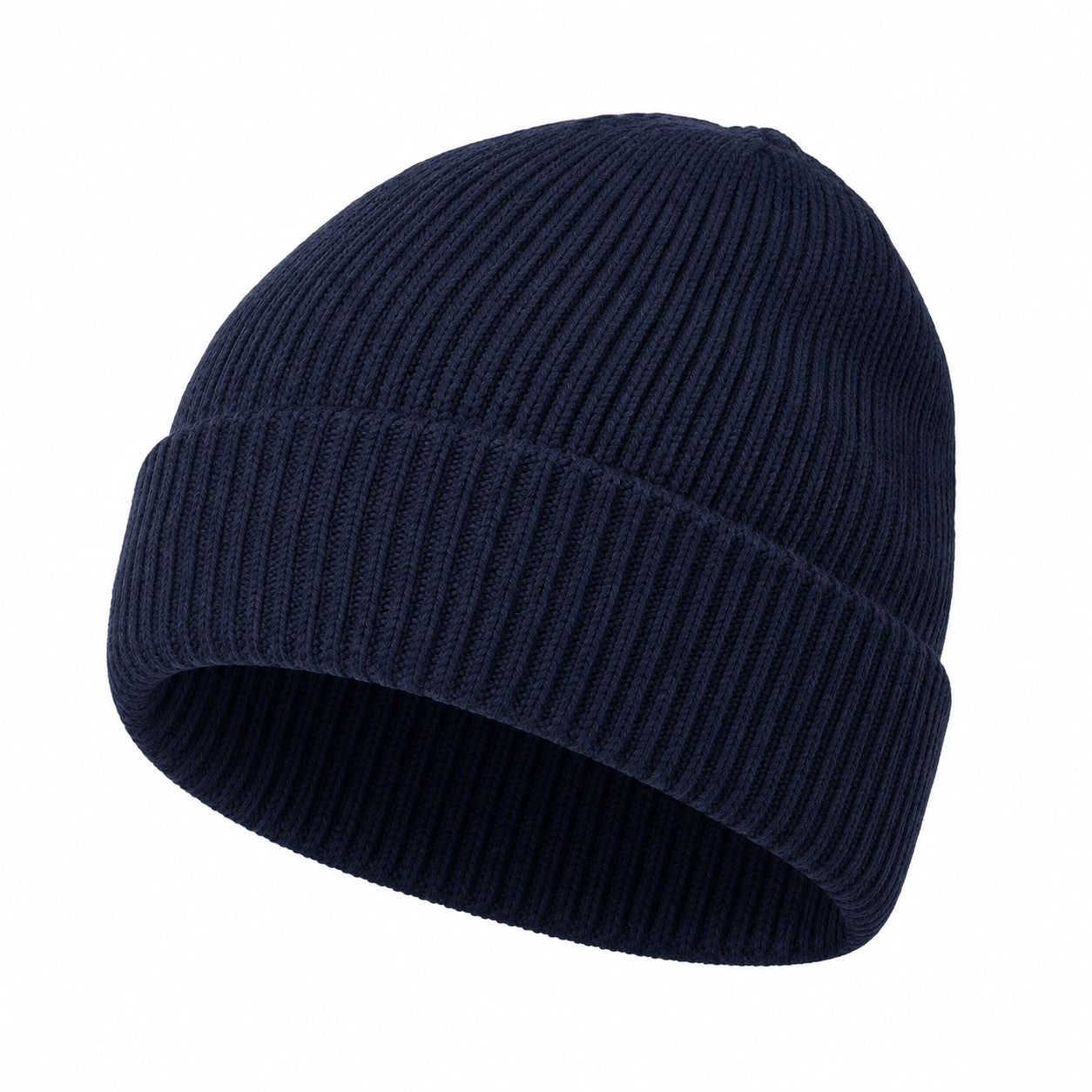 Bonnet côtelé bleu marine unisexe