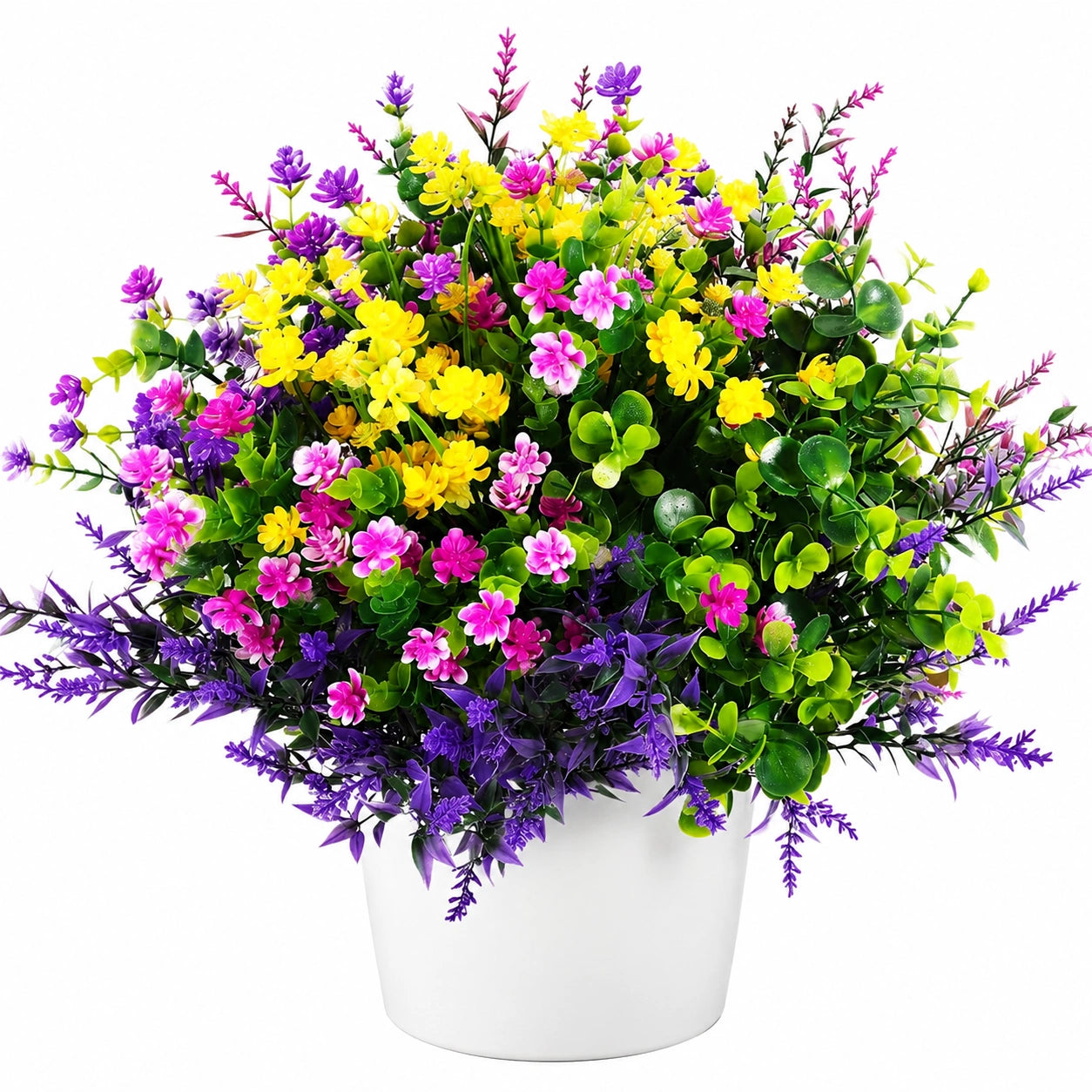 Décoration intérieure de fleurs artificielles en pot - multicolore